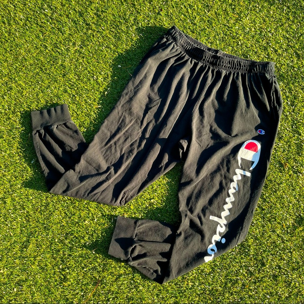 Champion Script Logo Black Joggers